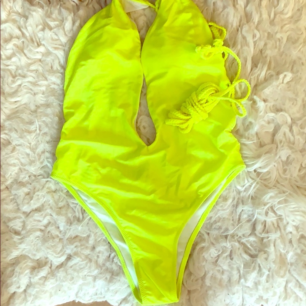 NWOT Neon Yellow Swimsuit